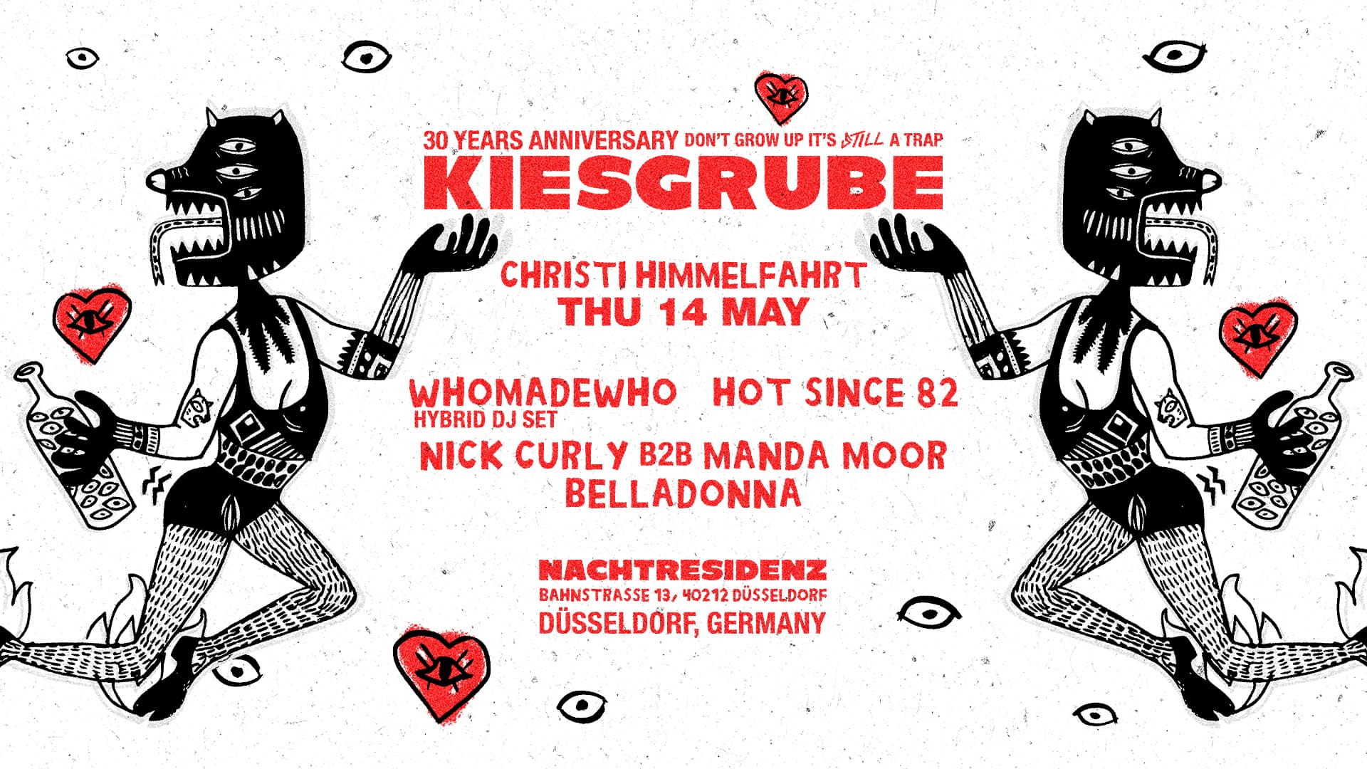 Kiesgrube 14.05 with WhoMadeWho, Hot Since 82, Nick Curly B2B Manda Moor, BELLADONNA