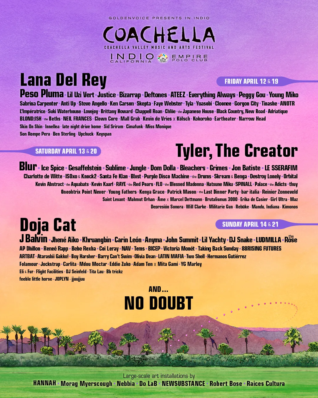 Coachella 2024 Full Lineup Announced